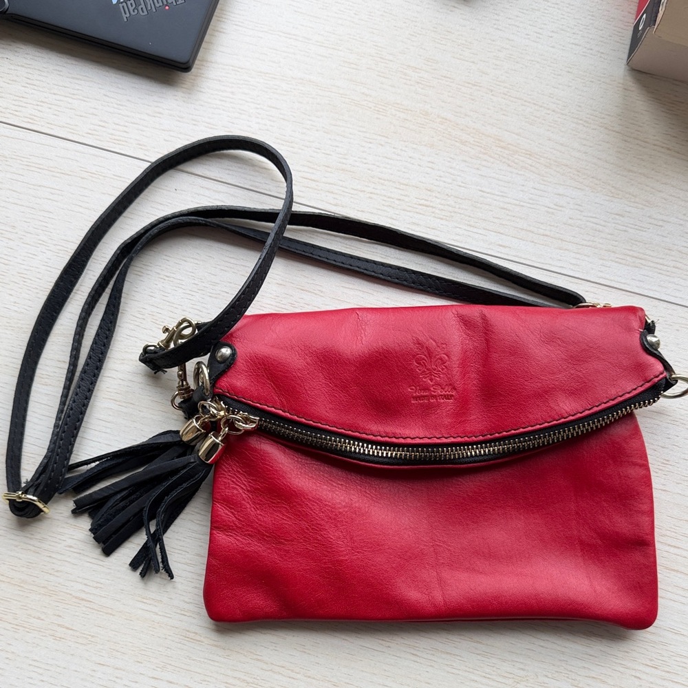 Red Leather Crossbody Bag